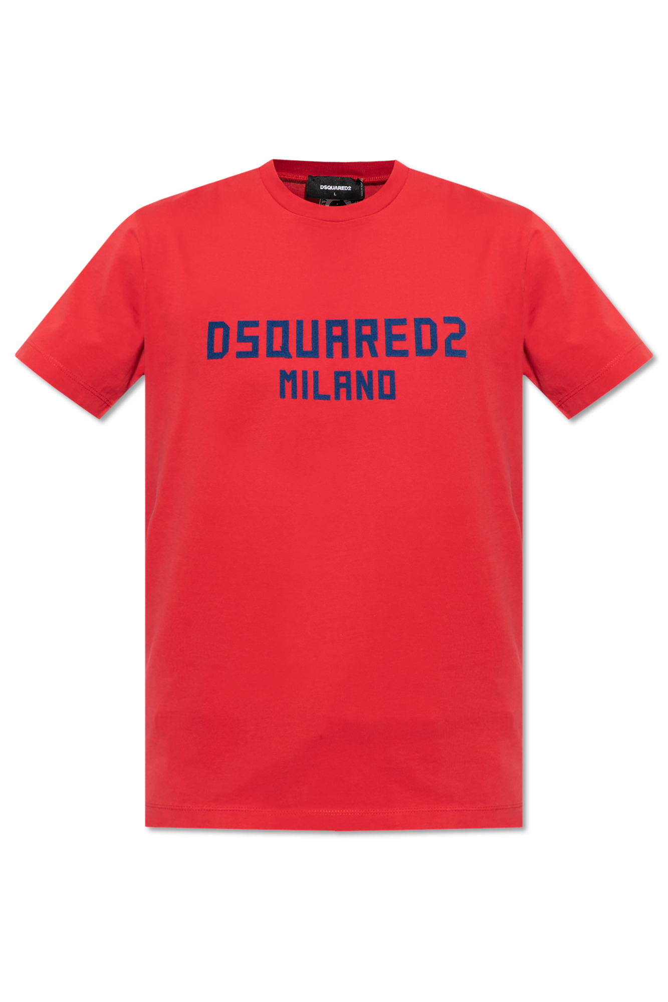 Tシャツ・カットソー DSQUARED2 Men T-shirt Red S74GD1418D20020 305W Red T-shirt with logo and velvety finish Dsquared2 - Vitkac